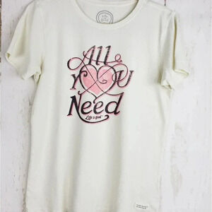 Life is Good Tshirt Short-Sleeve Medium Cream